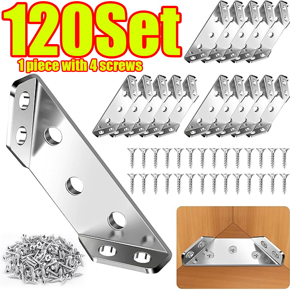 Woodworking Shop - 1-120Set meubelhoekverbindingen van roestvrij staal, hoekcode