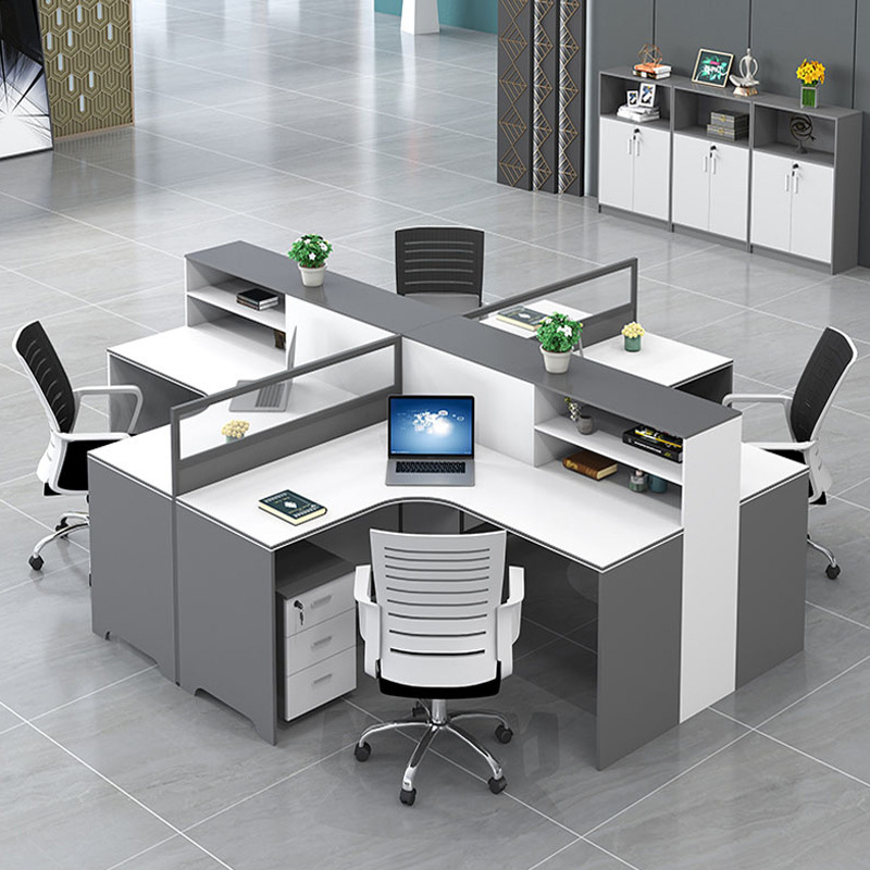Woodworking Desk Chair - Moderne eenvoudige 4/6 personeelsbureautafel met stoel