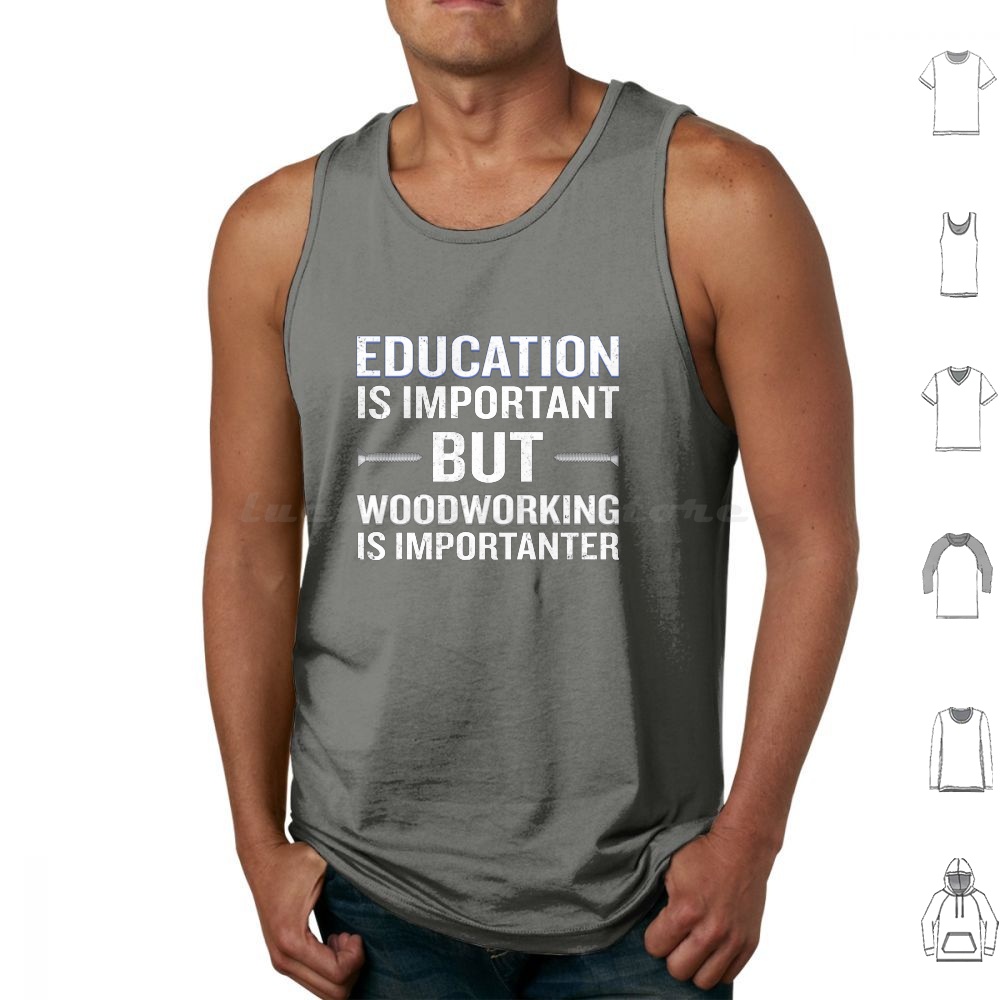 Woodworking Quotes Funny - Houtbewerking is belangrijker Grappige timmerman-tanktops Print