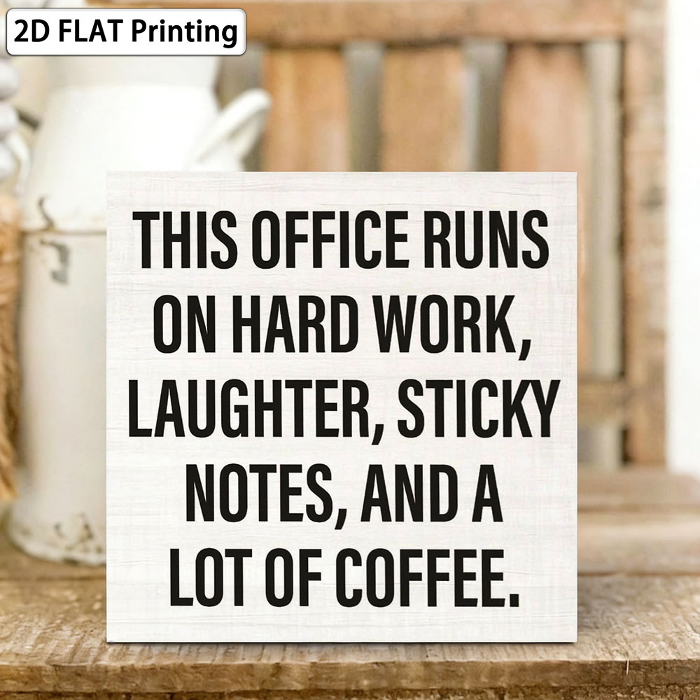 Woodworking Quotes Funny - Kantoor Koffie Quote Box Bord 5x5