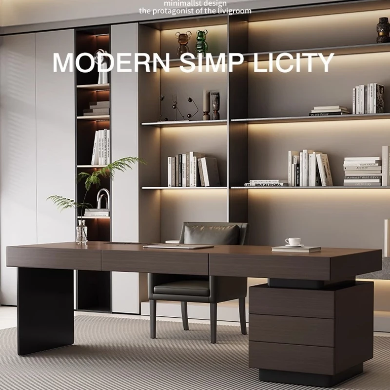 Woodworking Desk Chair - Minimalistisch Italiaans bureau, licht luxe bureaustoel,